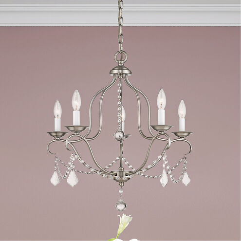Chesterfield 5 Light 22 inch Brushed Nickel Chandelier Ceiling Light