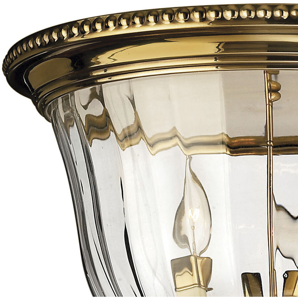 Cambridge 3 Light 14.5 inch Burnished Brass Indoor Flush Mount Ceiling Light