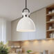Alora Mood Waldo Pendant Ceiling Light in Matte Black, Glossy Opal Glass