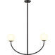 Doby 2 Light 30 inch Matte Black Pendant Ceiling Light, H-Bar