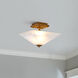 Star 2 Light 14.5 inch Gold Leaf Flush Mount Ceiling Light