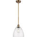 Ballston Dome 1 Light 9 inch Brushed Brass Mini Pendant Ceiling Light in Seedy Glass