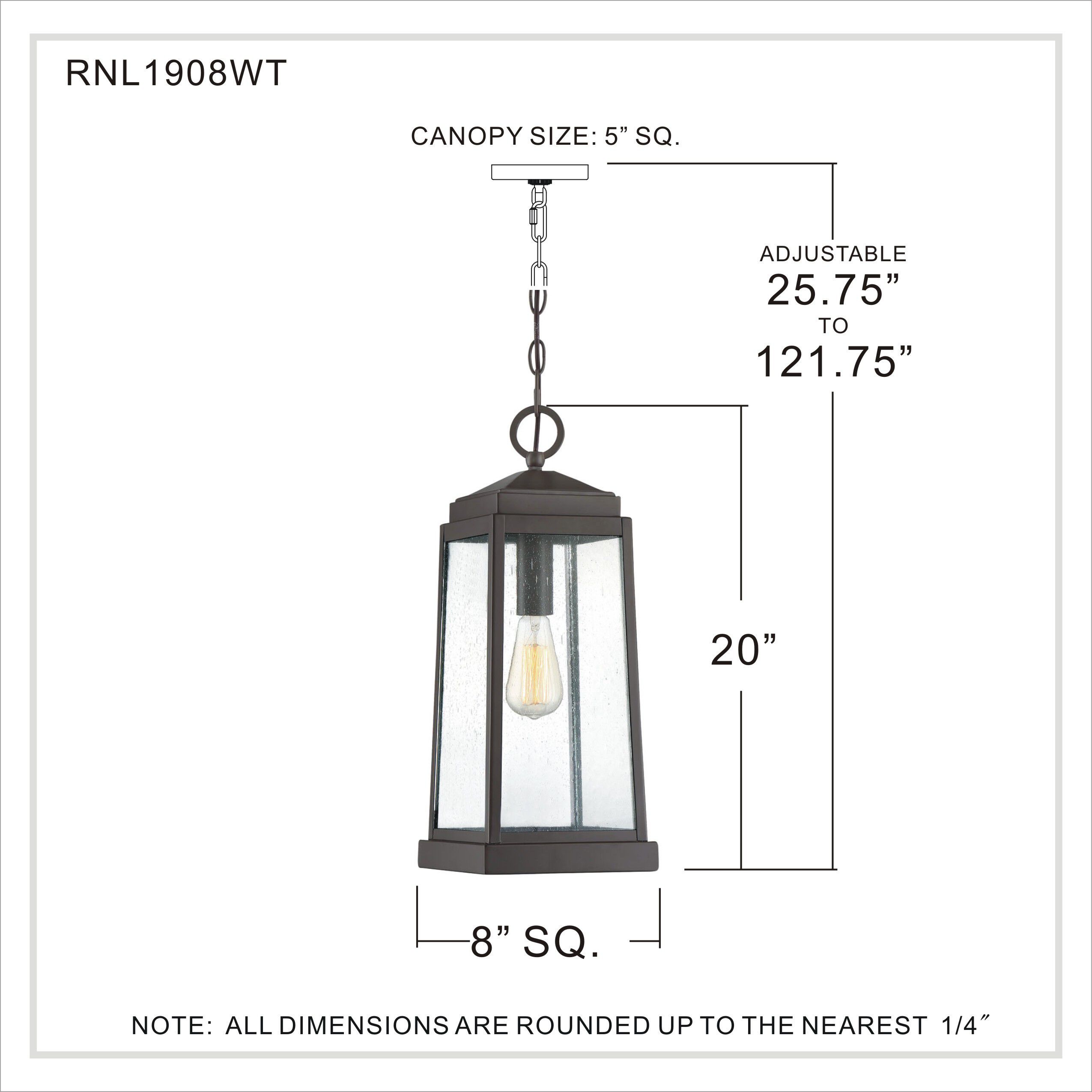 Ravenel 1 Light 8 inch Western Bronze Outdoor Hanging Lantern
