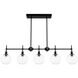 Xidane 5 Light 42.25 inch Matte Black Linear Chandelier Ceiling Light