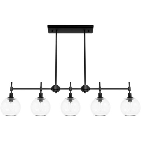 Xidane 5 Light 42.25 inch Matte Black Linear Chandelier Ceiling Light