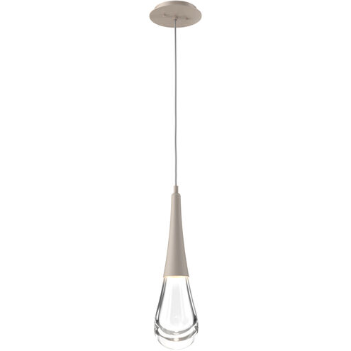 Rain Drop LED 6 inch Beige Silver Pendant Ceiling Light in Metallic Beige Silver, 2700K LED