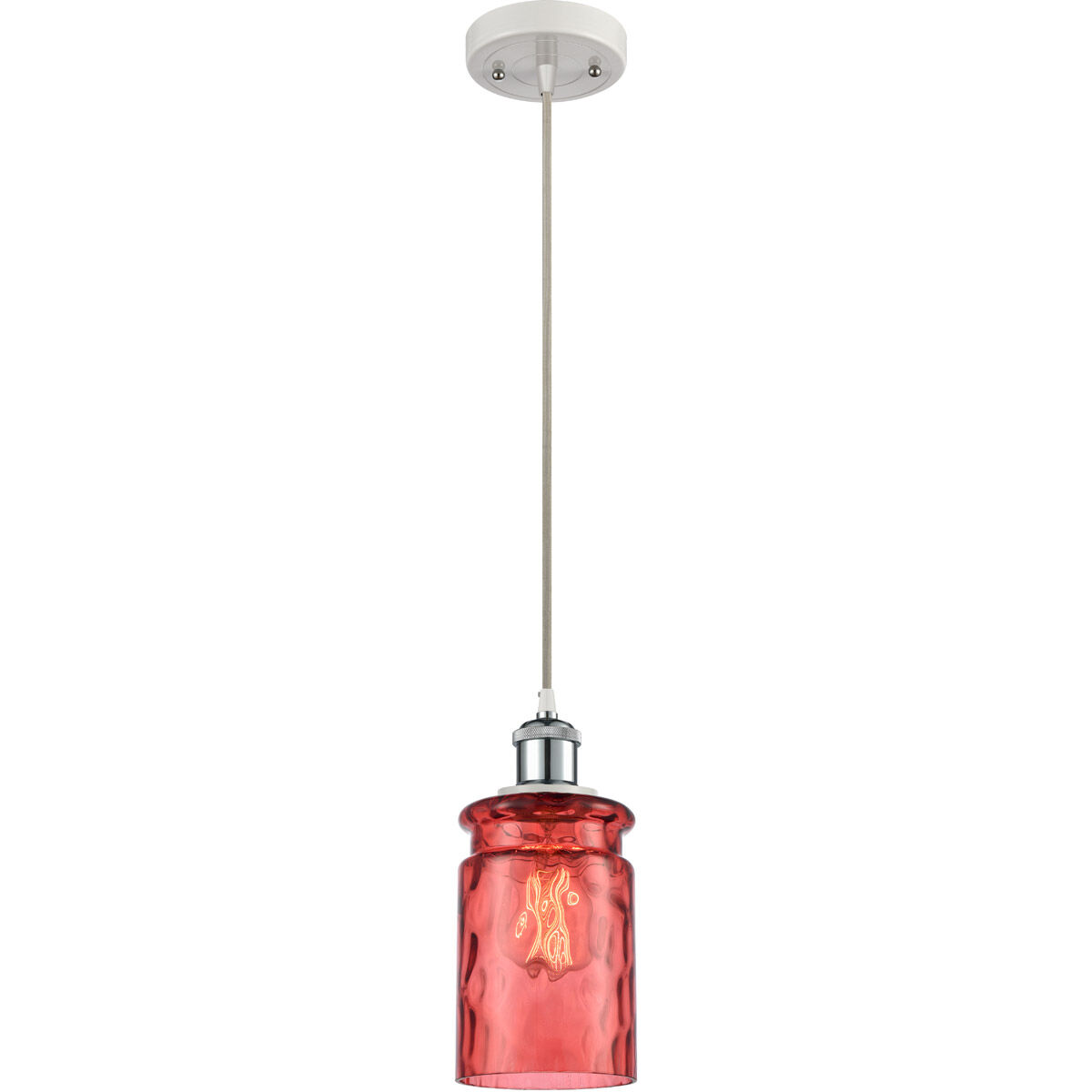 Ballston Candor LED 4.75 inch White and Polished Chrome Mini Pendant Ceiling Light, Ballston
