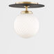 Ellis LED 7 inch Aged Brass and Black Flush Mount Ceiling Light