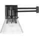 Hinton 12 inch 60.00 watt Matte Black Swing Arm Wall Light 