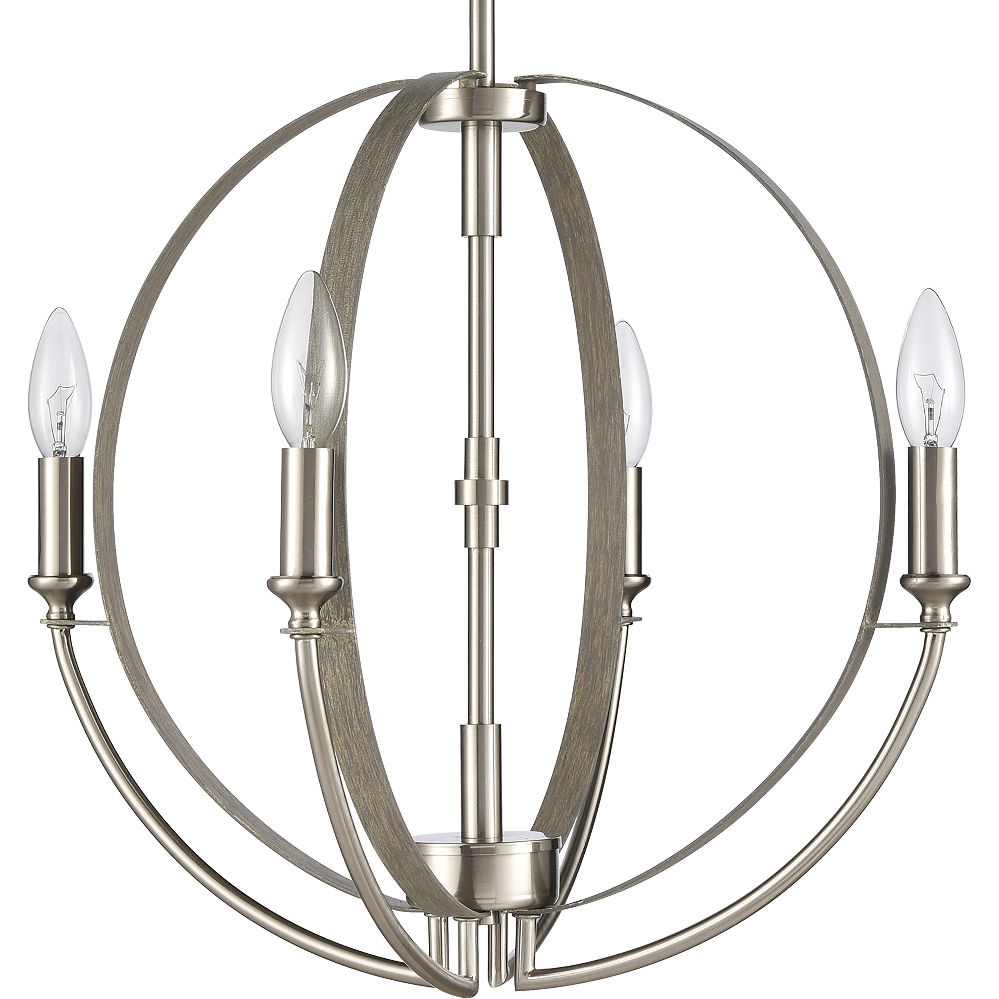 Rotunde 4 Light 18 inch Beechwood Chandelier Ceiling Light