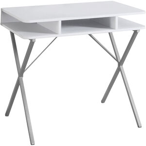 Exeter 32 X 20 inch White and Silver Computer Desk