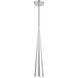 Andes 1 Light 5 inch Brushed Aluminum with Polished Chrome Accents Single Pendant Ceiling Light, Tall
