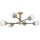 Poppy LED 36 inch Black with Heritage Brass Indoor Semi-Flush Mount Ceiling Light