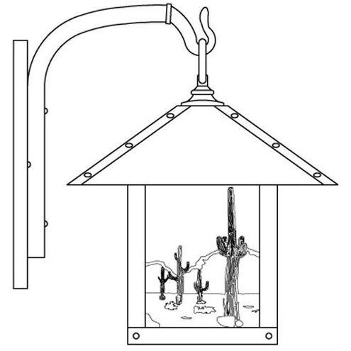 Timber Ridge 1 Light 15 inch Mission Brown Outdoor Wall Mount in Almond Mica