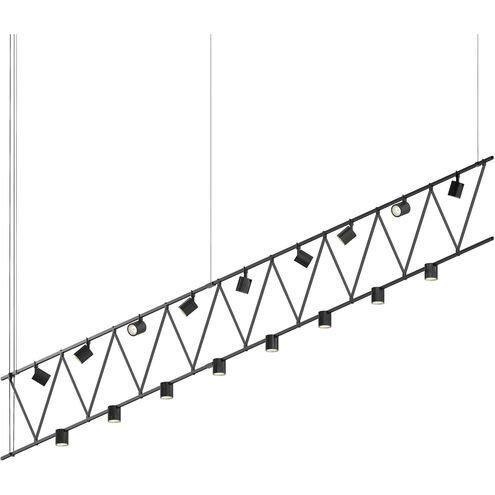 Suspenders LED 170 inch Satin Black Suspension Ceiling Light
