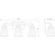 Lyna 3 Light 22 inch Brushed Nickel Vanity Wall Light