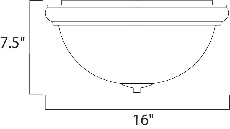 Bayview 2 Light 16 inch Bronze Flush Mount Ceiling Light