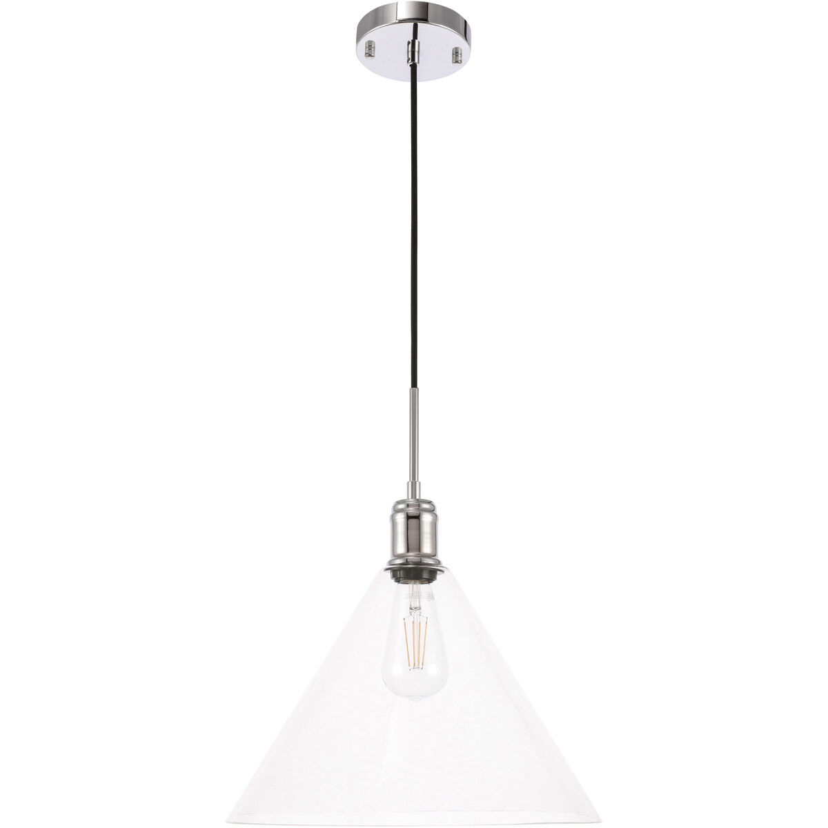 Hugh 1 Light 13.75 inch Chrome Pendant Ceiling Light
