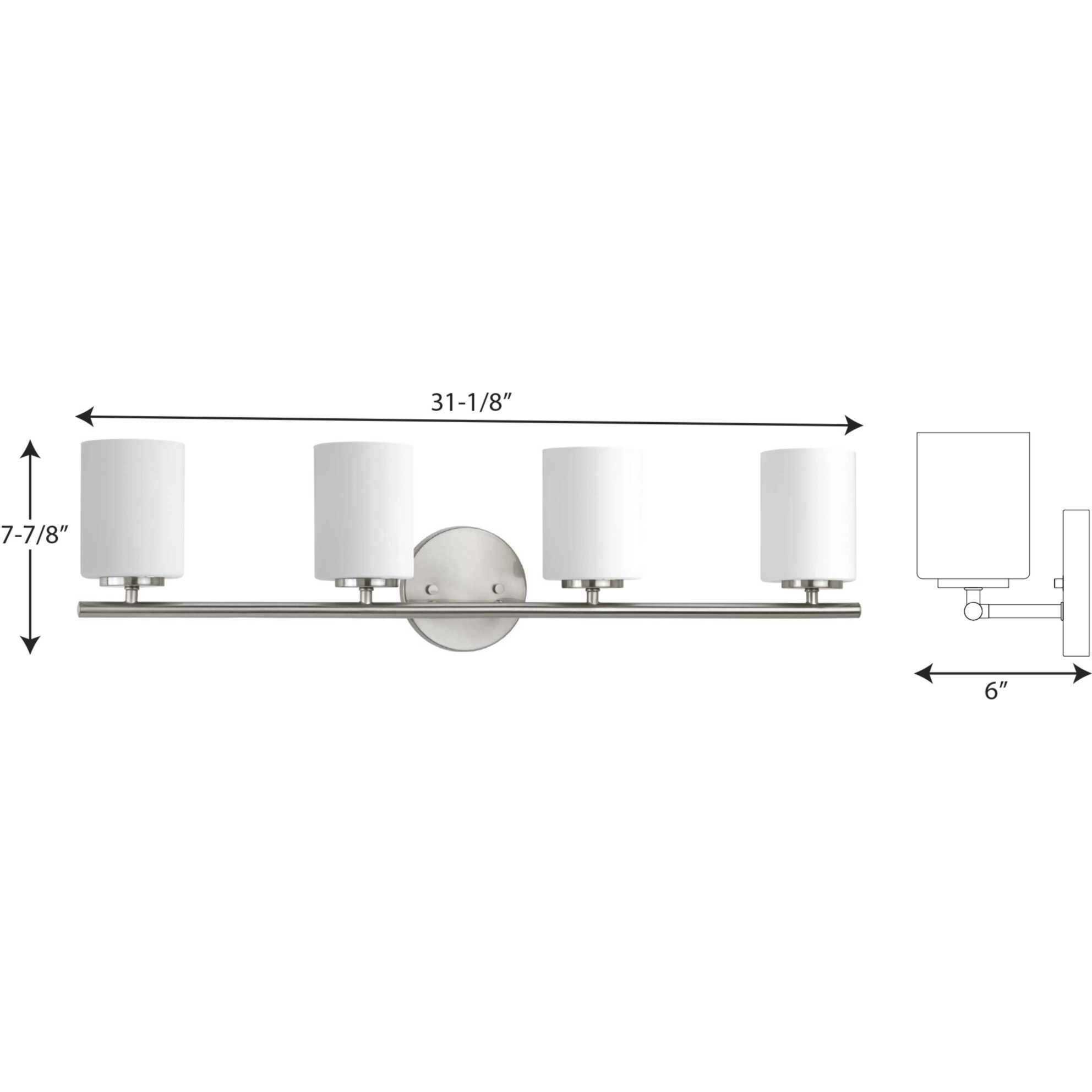 Replay 4 Light 31.13 inch Brushed Nickel Bath Vanity Wall Light