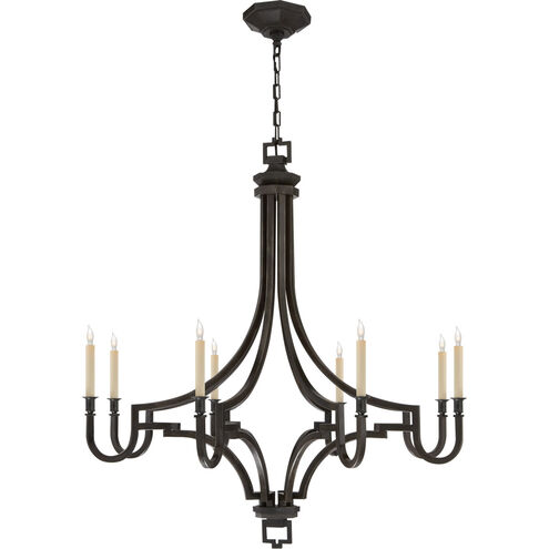 Visual Comfort E. F. Chapman Mykonos 8 Light 37 inch Aged Iron Chandelier Ceiling Light CHC1562AI - Open Box