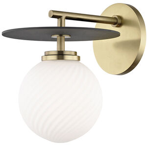 Ellis LED 7 inch Aged Brass and Black Wall Sconce Wall Light