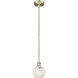 Edison White Mouchette 1 Light 6 inch Antique Brass Stem Hung Mini Pendant Ceiling Light