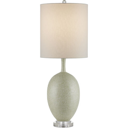 Verdure 36.75 inch 150 watt Green/Off-White/Clear/Satin Nickel Table Lamp Portable Light