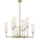 Thomas O'Brien Ziyi 8 Light 33.5 inch Hand-Rubbed Antique Brass Chandelier Ceiling Light in Linen, Large