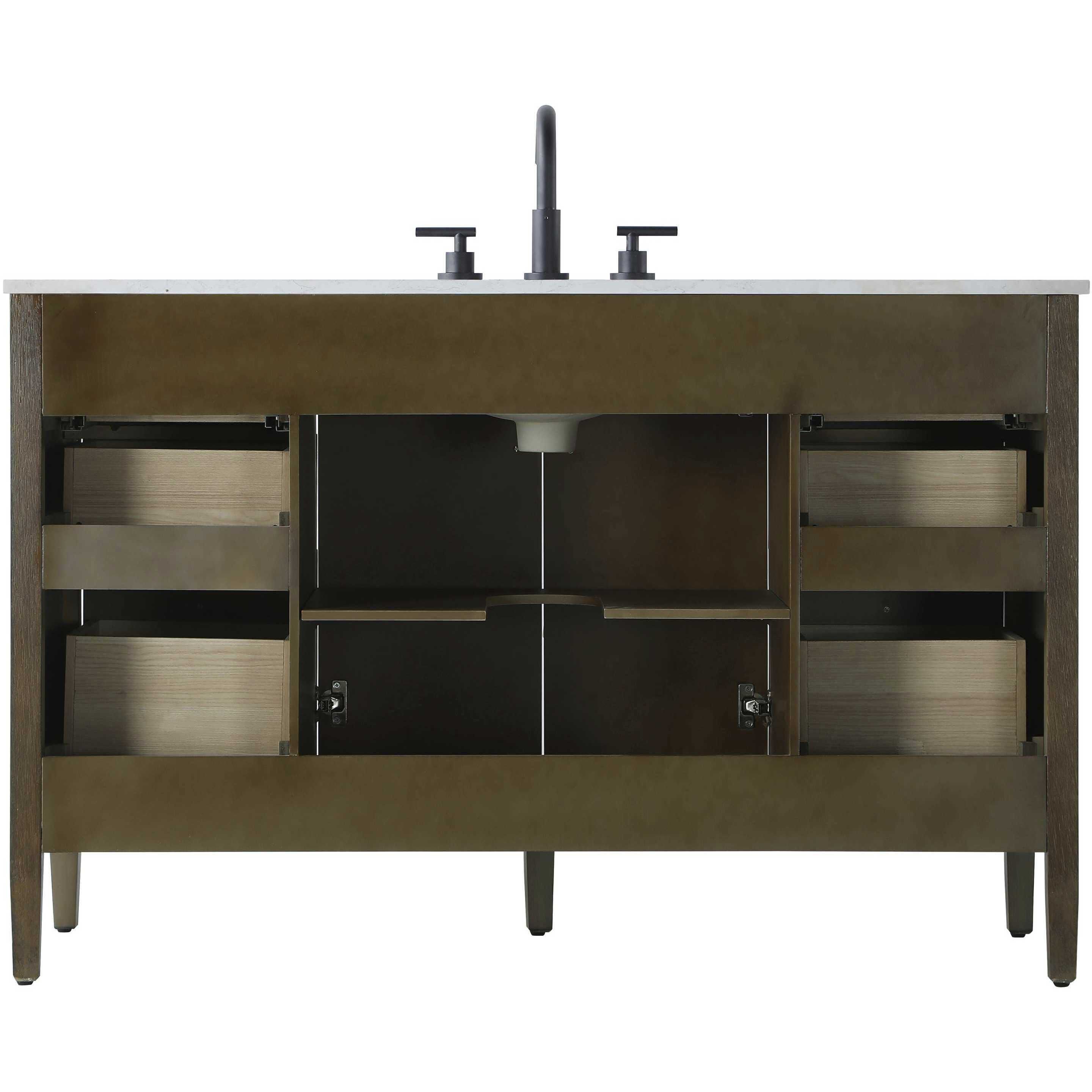 Blakely 54 X 34 inch Hazel Oak Bathroom Vanity Cabinet