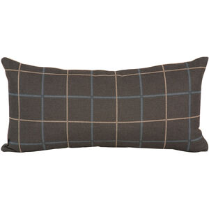 Kidney 22 inch Oxford Slate Pillow, with Down Insert