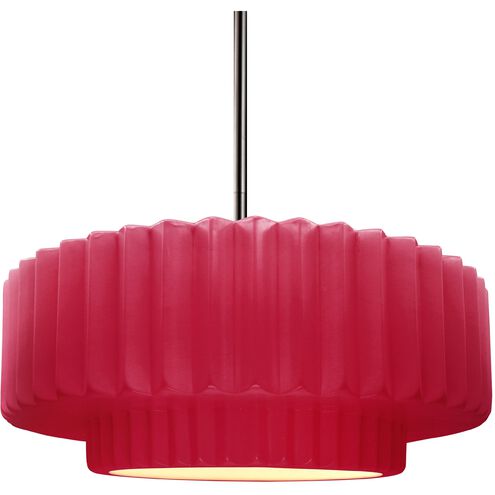 Radiance 1 Light 14.5 inch Cerise and Brushed Nickel Pendant Ceiling Light