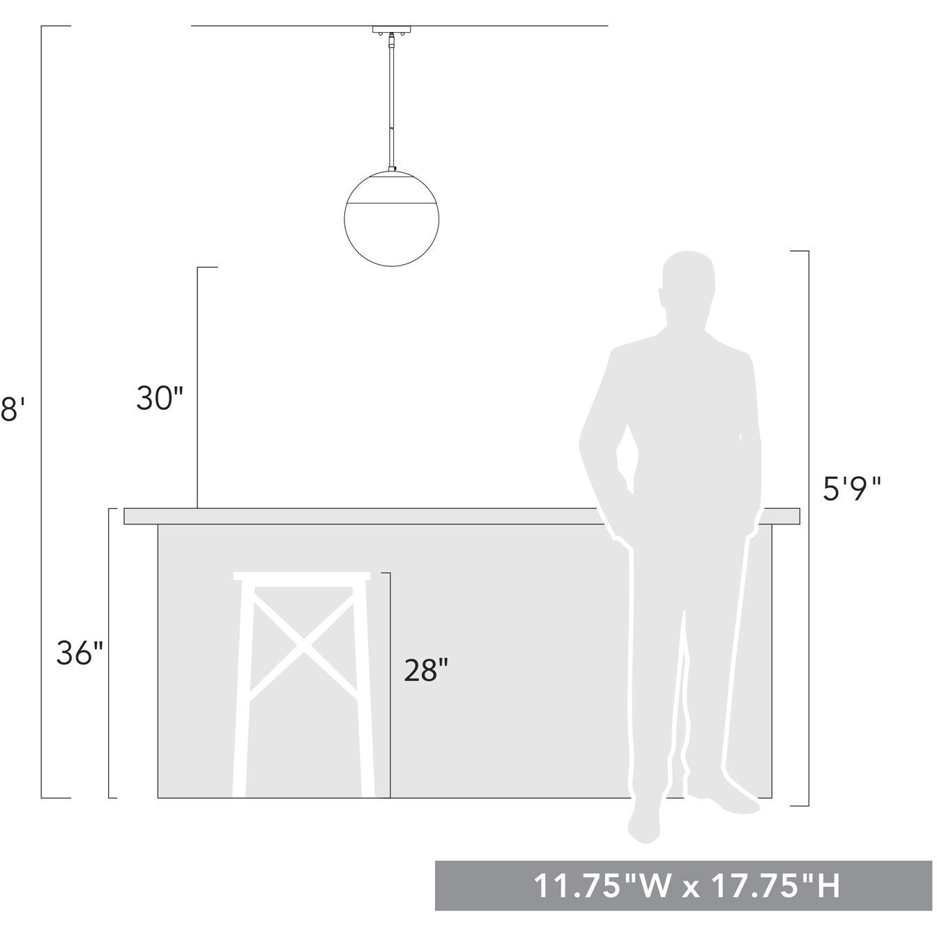 Dixon 1 Light 11.75 inch Matte Black Pendant Ceiling Light, Large