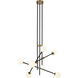 Cosmet 6 Light 32 inch Coal And Aged Brass Pendant Ceiling Light