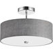 Everly 3 Light 14.25 inch Polished Chrome with Grey Semi-Flush Mount Ceiling Light