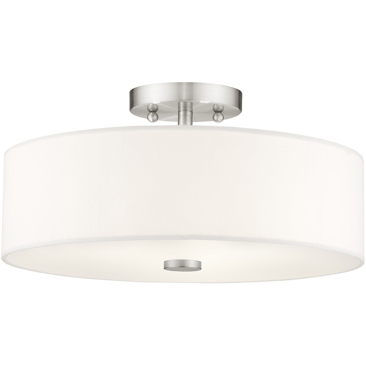 Meridian 3 Light 15 inch Brushed Nickel Semi-Flush Mount Ceiling Light