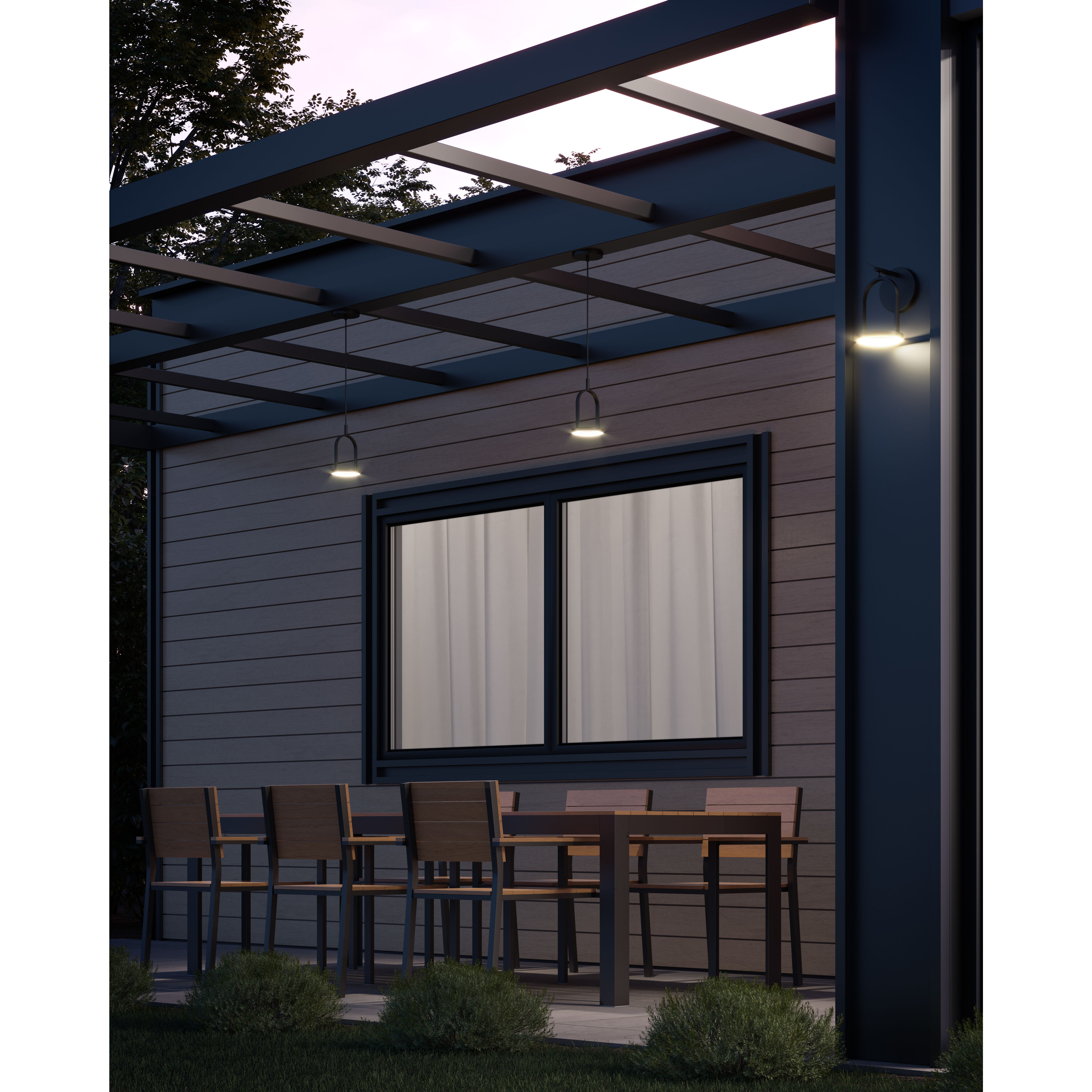 Trek LED 8.88 inch Black Exterior Wall Sconce