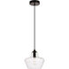 Placido 1 Light 10 inch Black and Clear Pendant Ceiling Light