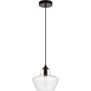 Placido 1 Light 10 inch Black and Clear Pendant Ceiling Light