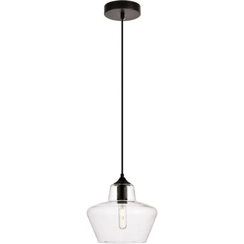 Placido 1 Light 10 inch Black and Clear Pendant Ceiling Light