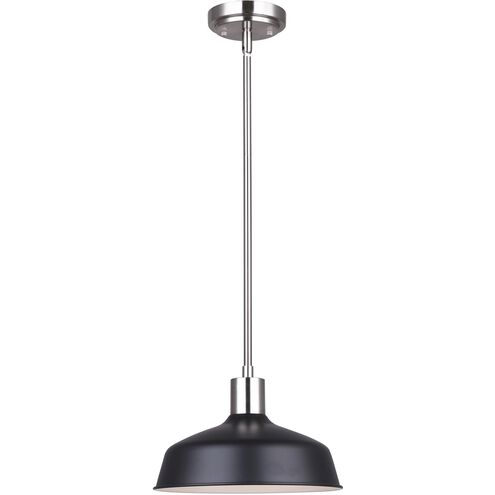 Bello 1 Light 10 inch Brushed Nickel/Matte Black Pendant Ceiling Light