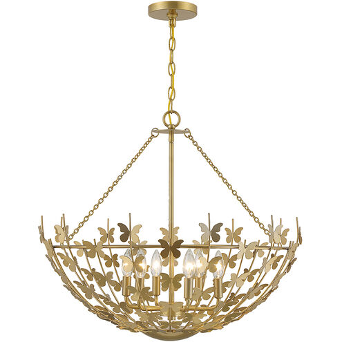 Birch 6 Light 28 inch Burnished Brass Pendant Ceiling Light