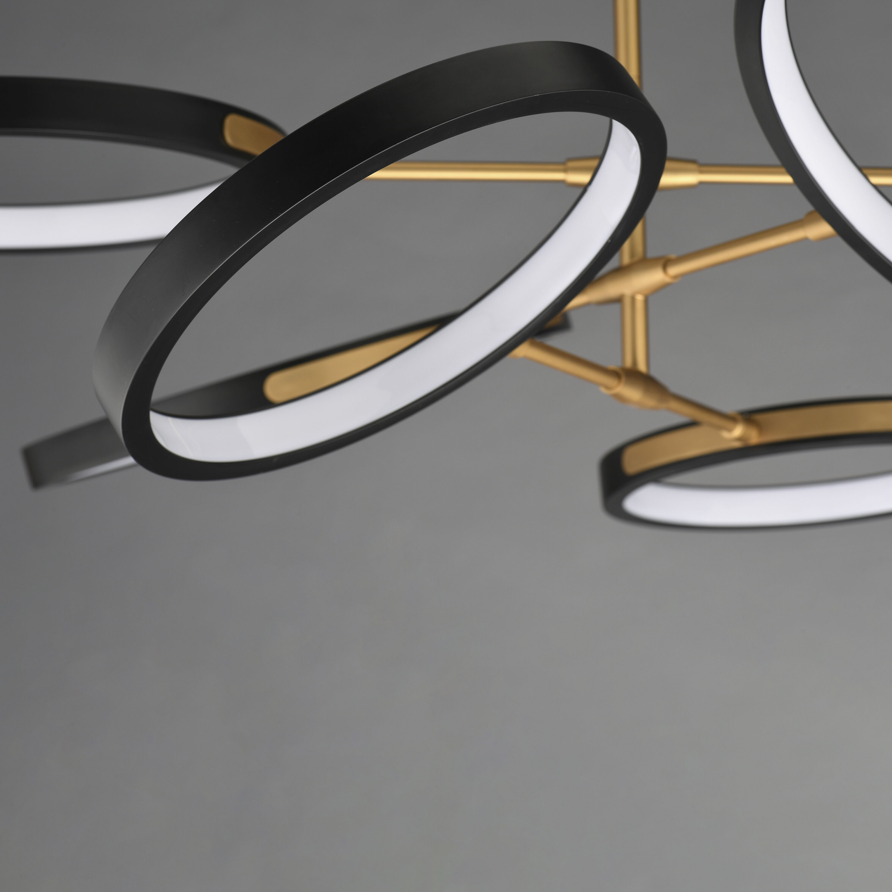 Hoopla LED 47.25 inch Black and Gold Single Pendant Ceiling Light in Black/Gold