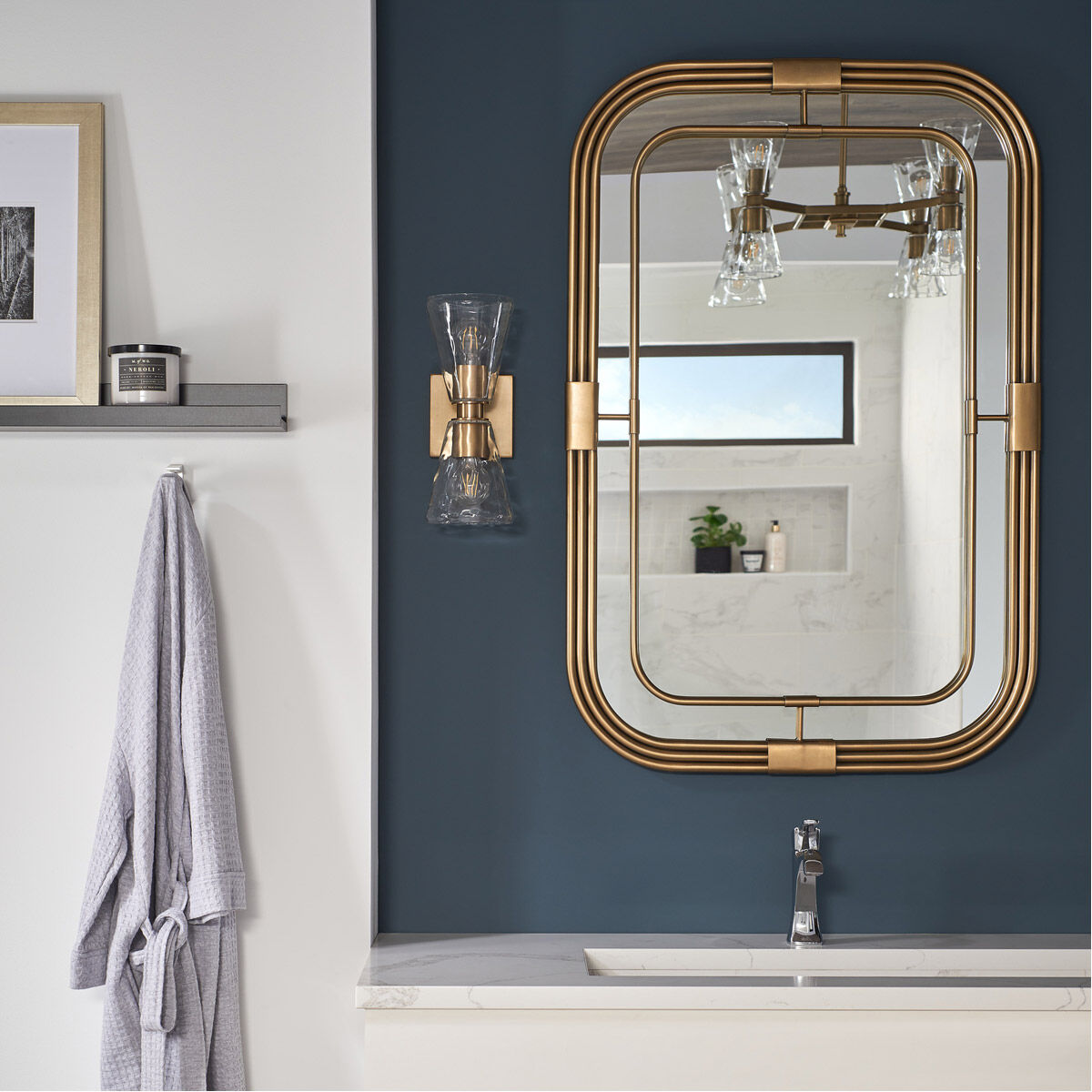 Lyra 2 Light 5 inch Aged Brass Sconce Wall Light