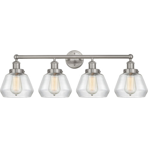 Fulton 4 Light 33.5 inch Brushed Satin Nickel Bath Vanity Light Wall Light