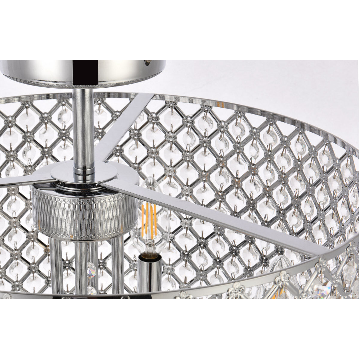Elise 4 Light 17 inch Chrome Flush Mount Ceiling Light