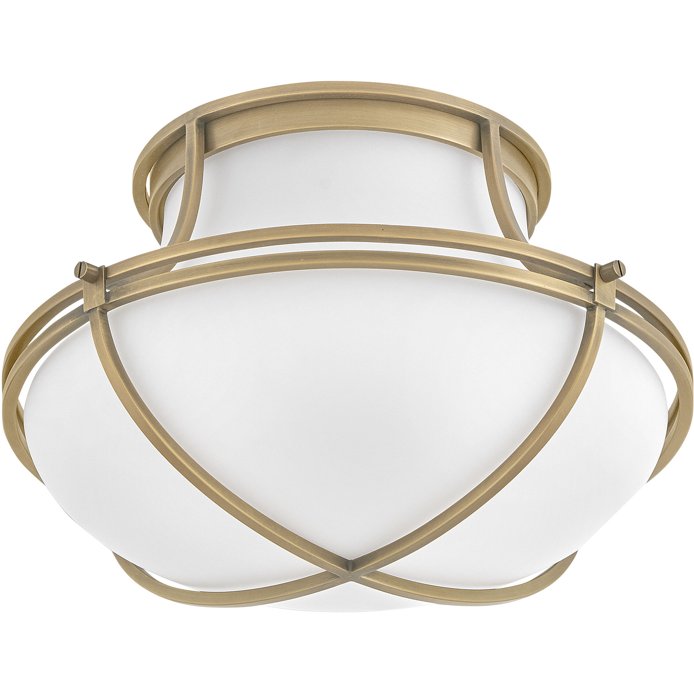 Saddler 3 Light 15.25 inch Heritage Brass Flush Mount Ceiling Light