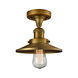 Franklin Restoration Railroad LED 7 inch Brushed Brass Semi-Flush Mount Ceiling Light, Franklin Restoration