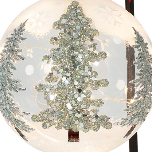 Majestic Clear and Silver with Rustic Holiday Ornament & Stand