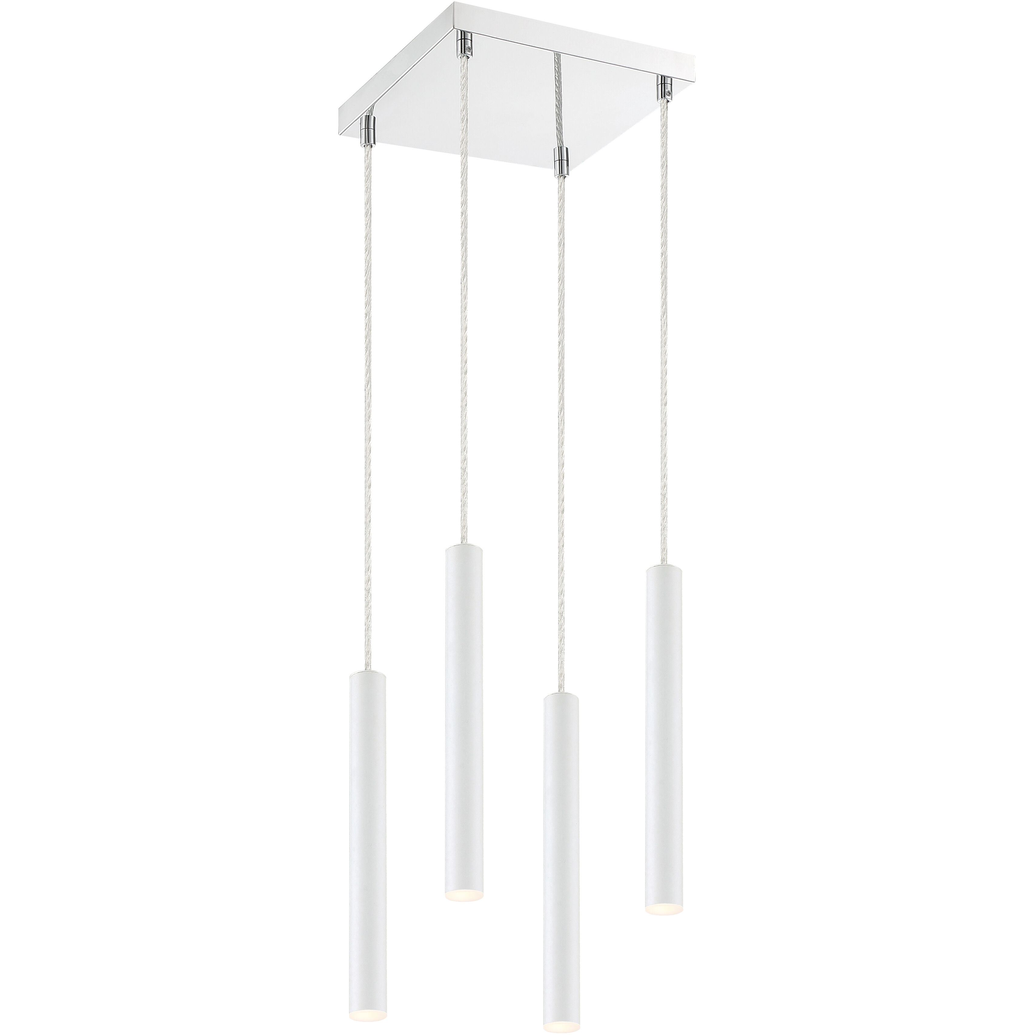 Forest LED 9.5 inch Chrome Chandelier Ceiling Light in Matte White Steel