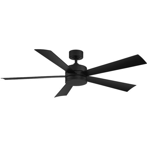 Wynd 60 inch Matte Black Ceiling Fan in 3000K, Smart Ceiling Fan